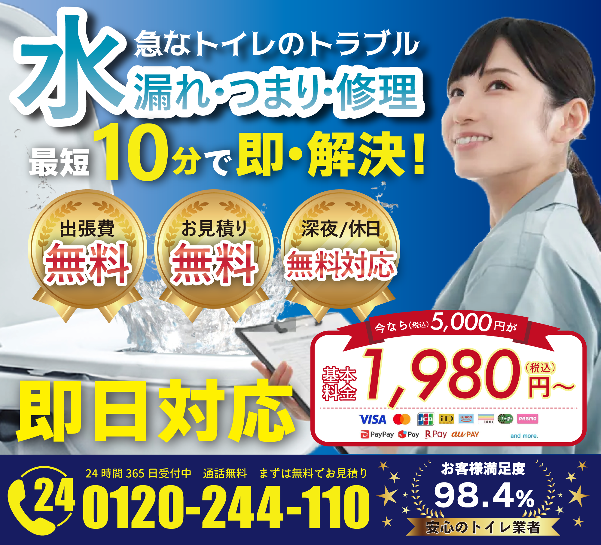 水漏れ・つまり・修理 トイレのトラブル